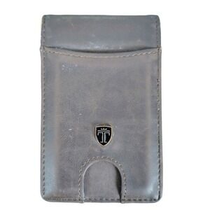 Travando Mens Leather Bifold Wallet with Money Clip Brown Slim Card Holder‎ Logo